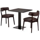 Artisano Dark Brown Sorano Oak Square Table Top with Titan Base & Nico Brown Side Chair Bundle