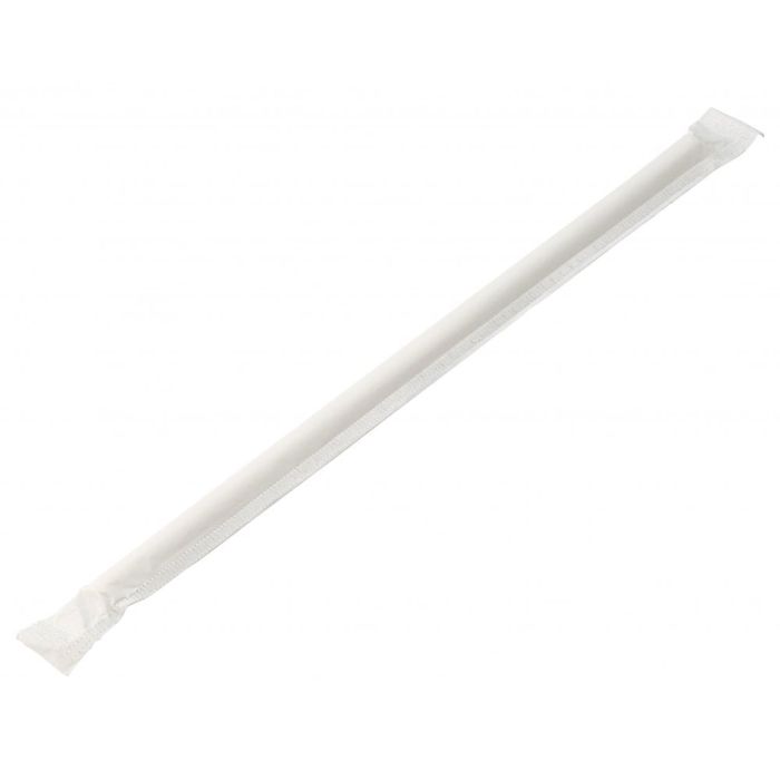 Wrapped Paper Drinking Straws White 8 Inch 20cm (Box of 250)