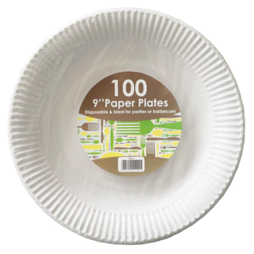 Cha-Ching Paper Plates Uncoated 9 Inch - 100 ct pkg