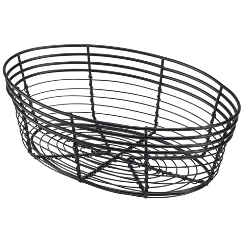 Black Chicken Wire Serving Basket Oval Large (Pack of 6)
