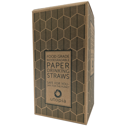 Wrapped Paper Drinking Straws White 8 Inch 20cm (Box of 250)