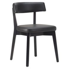 Nico Side Chair Black Faux Leather With Black Frame