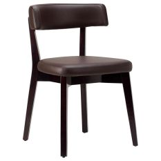 Nico Side Chair Dark Brown Faux Leather With Wenge Frame