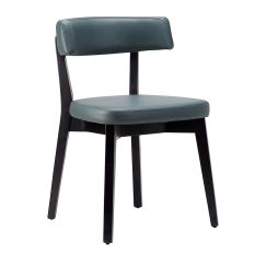 Nico Side Chair Iron Grey Faux Leather With Black Frame