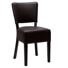 Alto FB Side Chair Dark Brown Faux Leather With Wenge Frame