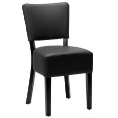 Alto FB Side Chair Black Faux Leather With Black Frame