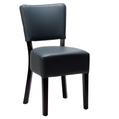 Alto FB Side Chair Iron Grey Faux Leather With Black Frame