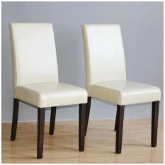Bolero Faux Leather Dining Chairs Cream (Pack of 2)
