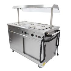 Parry MSB12G Mobile Servery Unit with Bain Marie Top and Gantry 1275mm