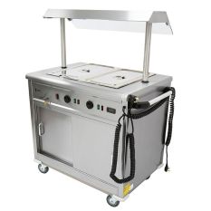 Parry MSB9G Mobile Servery Unit with Bain Marie Top and Gantry 975mm
